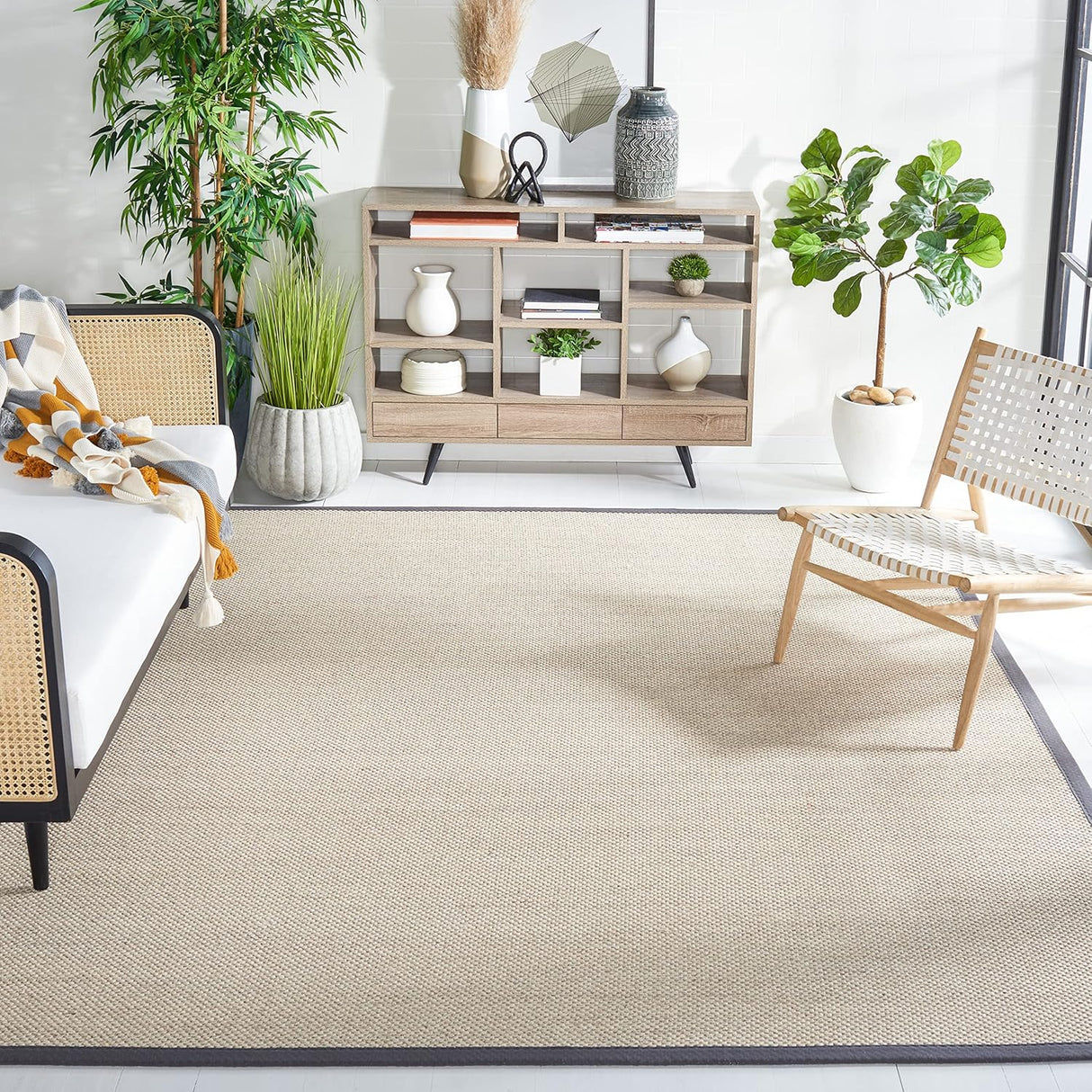 Alfombra de fibra natural, fácil cuidado, diseño sisal - NF143A