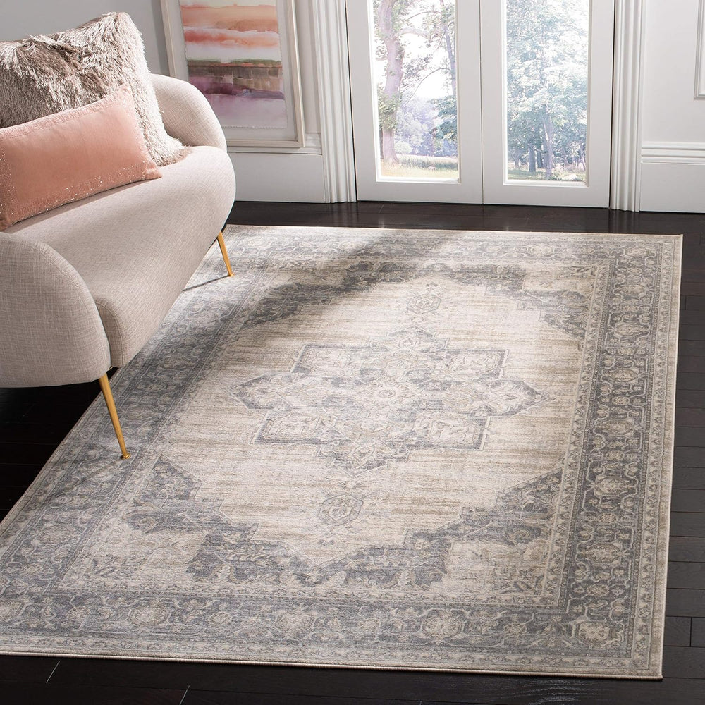 Alfombra de área cuadrada, diseño de medallón, modelo BNT865A