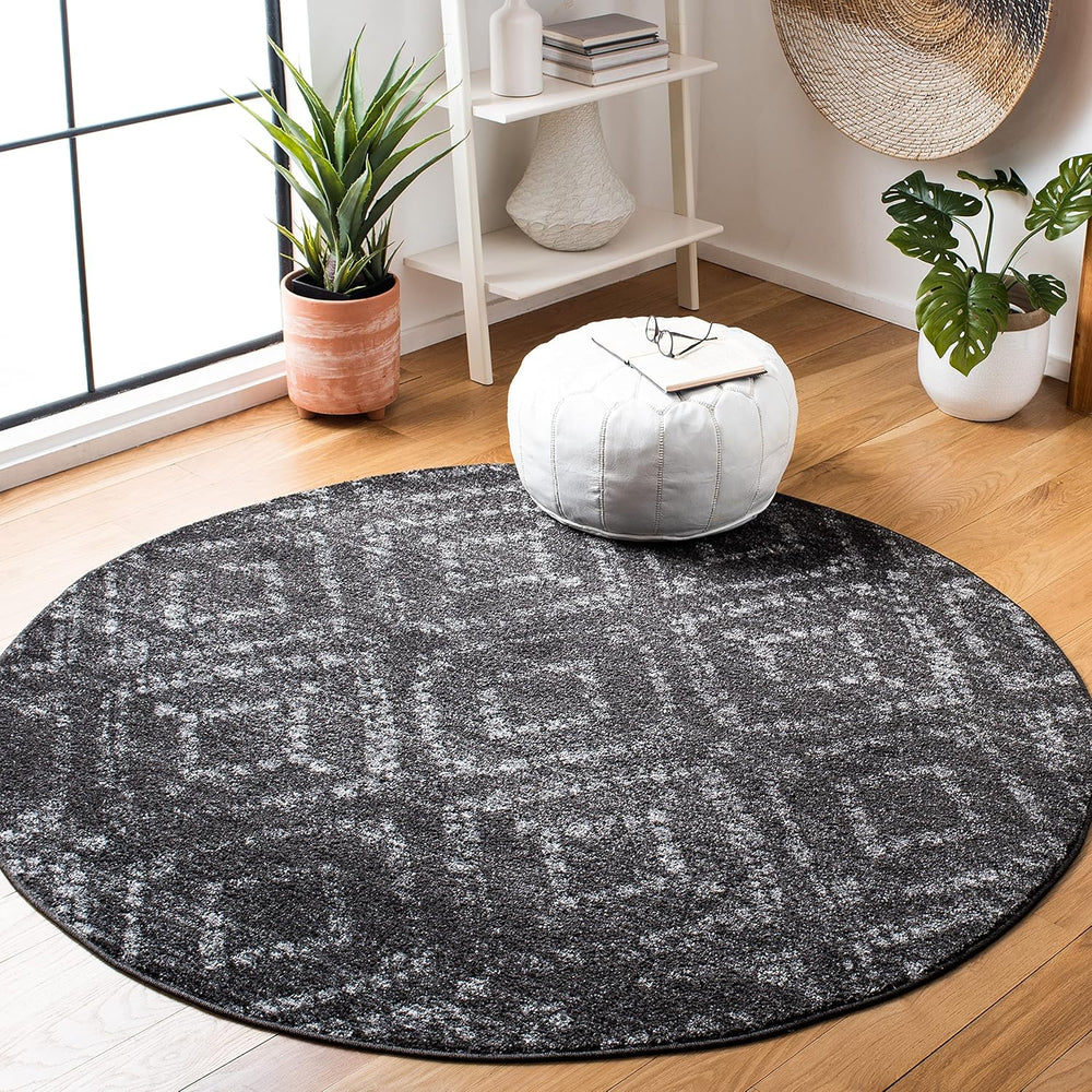 Alfombra moderna redonda de diamante ADR131F para sala comedor