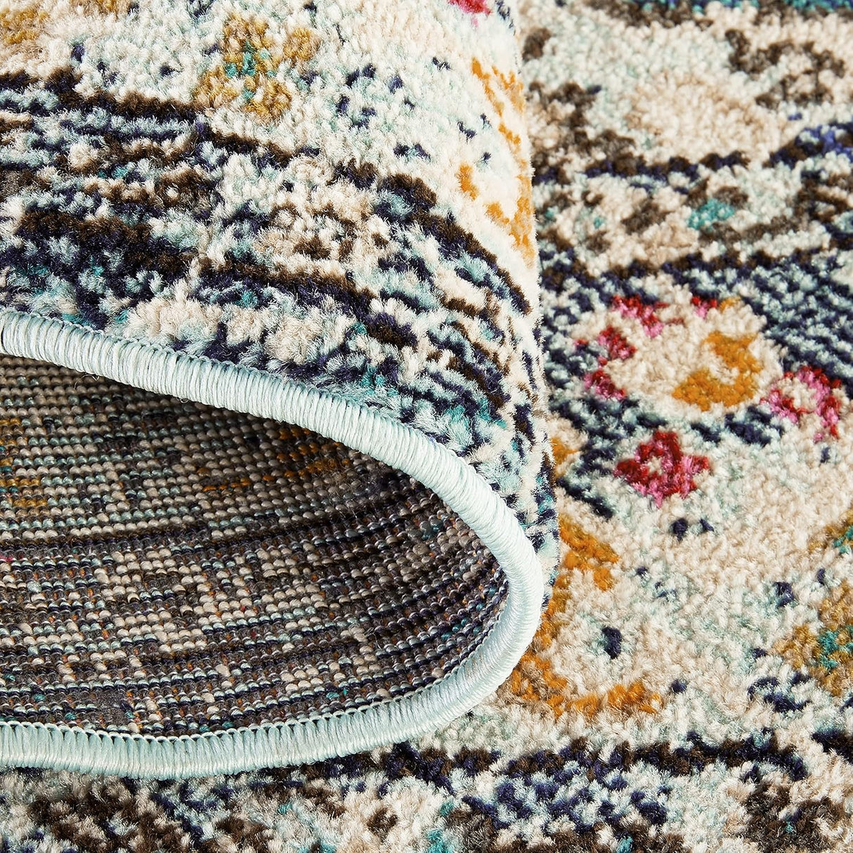 Alfombra Redonda Boho Chic, Diseño Medallón, Modelo MNC243N