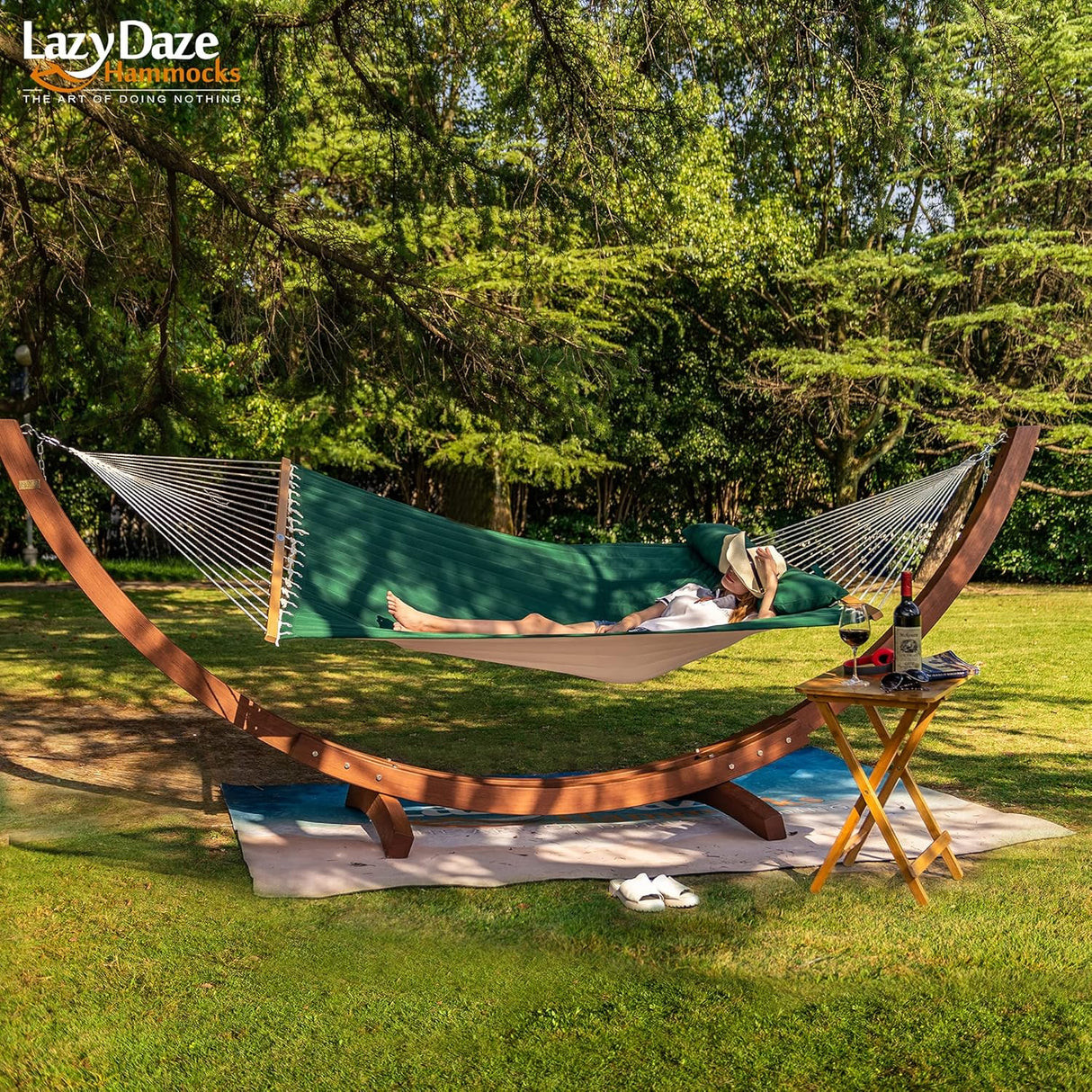 Hamaca Doble acolchada Lazy Daze 12FT, 450 lbs, con almohada