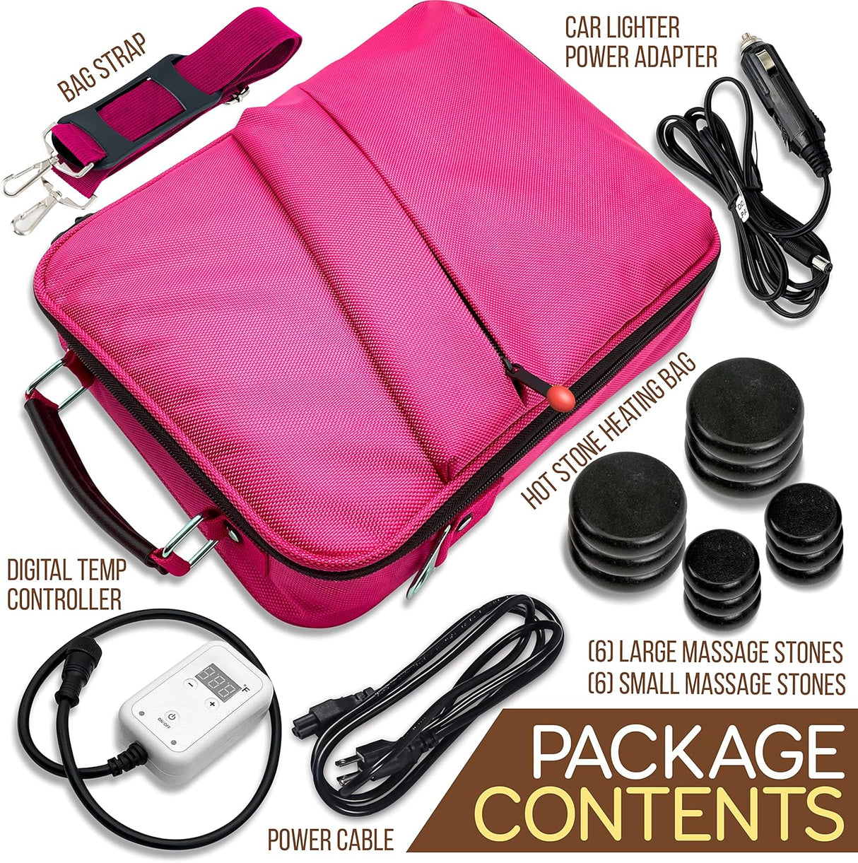 Juego de calentador de piedra de masaje portátil SereneLife