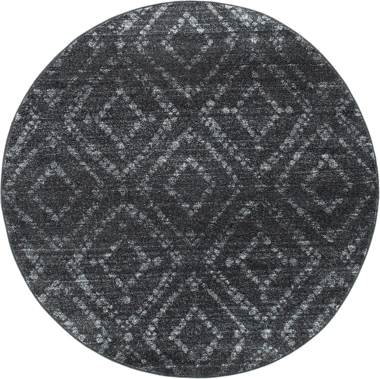 Alfombra moderna redonda de diamante ADR131F para sala comedor