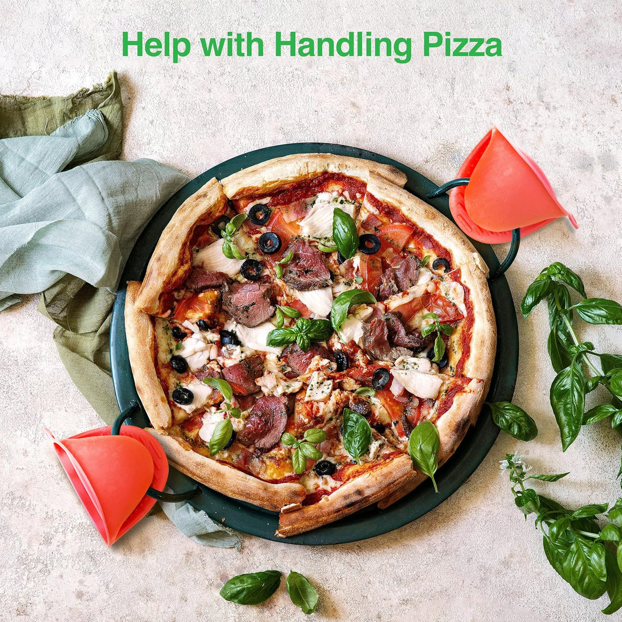 Agarra Ollas o asas de silicona roja SERENELIFE NCSGR02