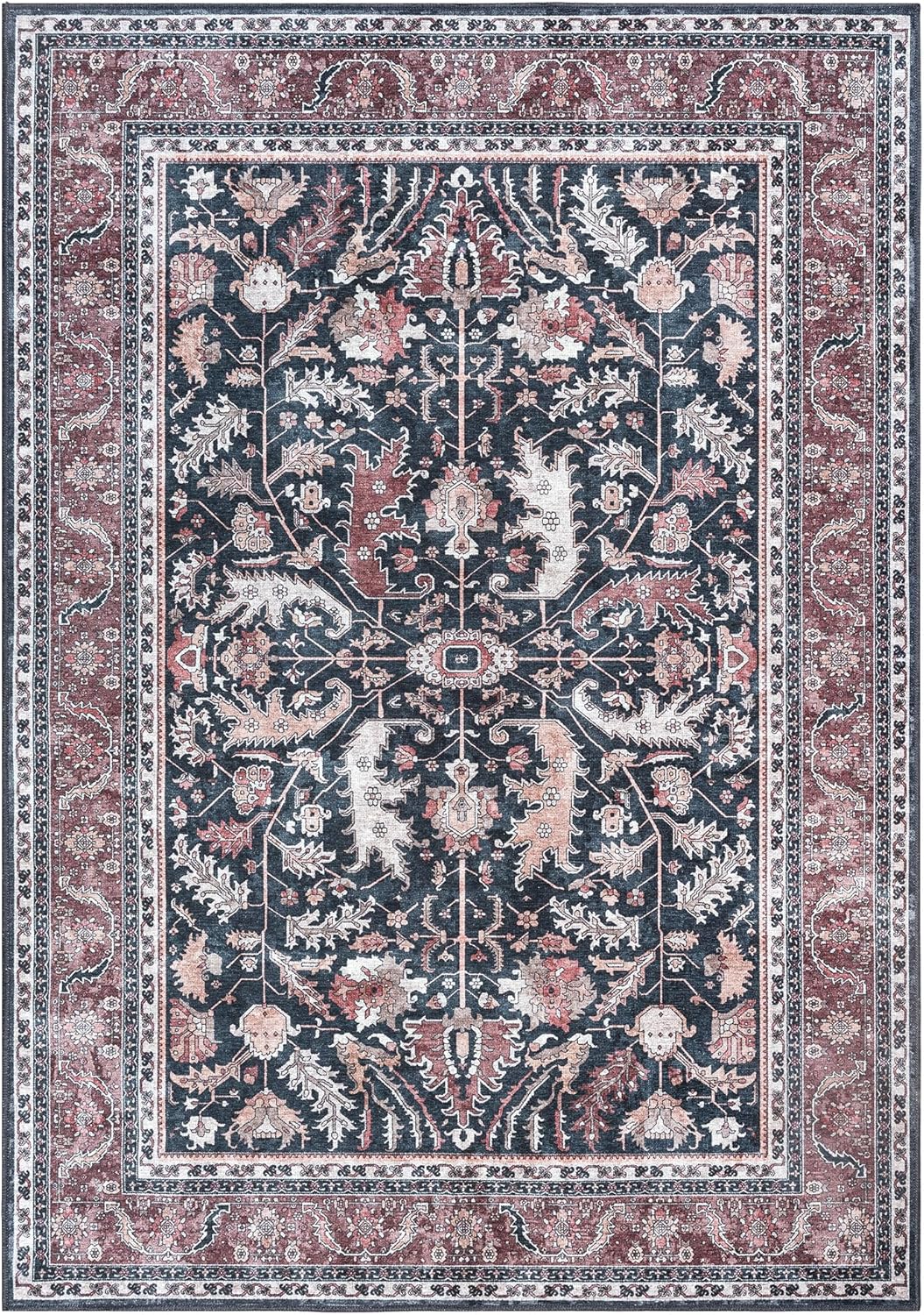 Alfombra Adiva 8x10 Lavable Antideslizante para Hogar