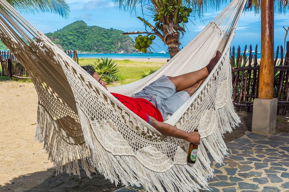 Hamaca Maya Hecha a Mano, 100% Algodón, Matrimonial, King