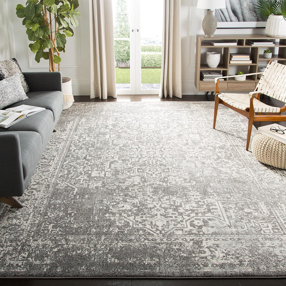 Alfombra de Área Cuadrada, Diseño Oriental, Fácil Cuidado, EVK256D