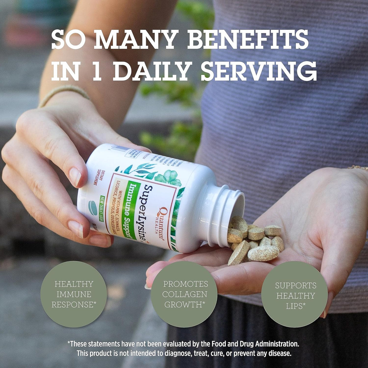 Suplemento Inmunológico Lysine+ Quantum Health 90 Tabletas