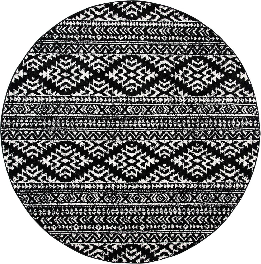 Alfombra Redonda Boho Tribal 3' para Comedor y Sala TUL272Z