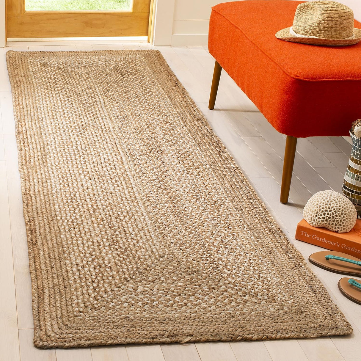 Alfombra Runner de Jute SAFAVIEH, Hecha a Mano, NF885B