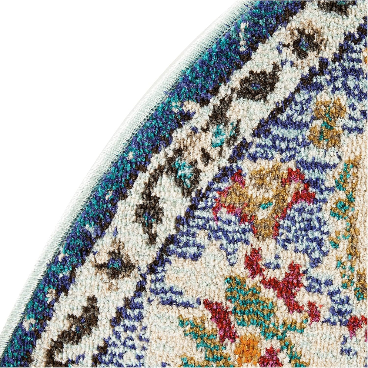 Alfombra Redonda Boho Chic, Diseño Medallón, Modelo MNC243N