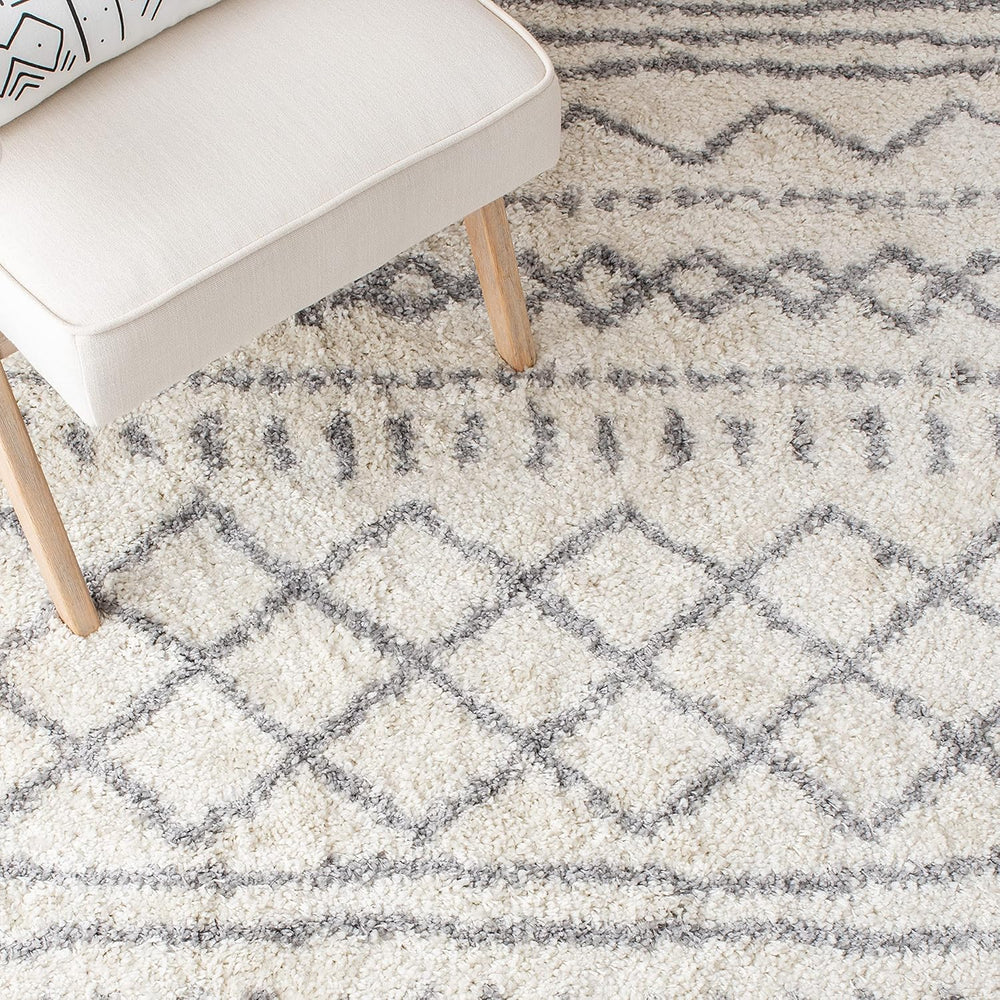Alfombra Runner Shag, Diseño Marroquí, Ideal para Áreas de Tráfico