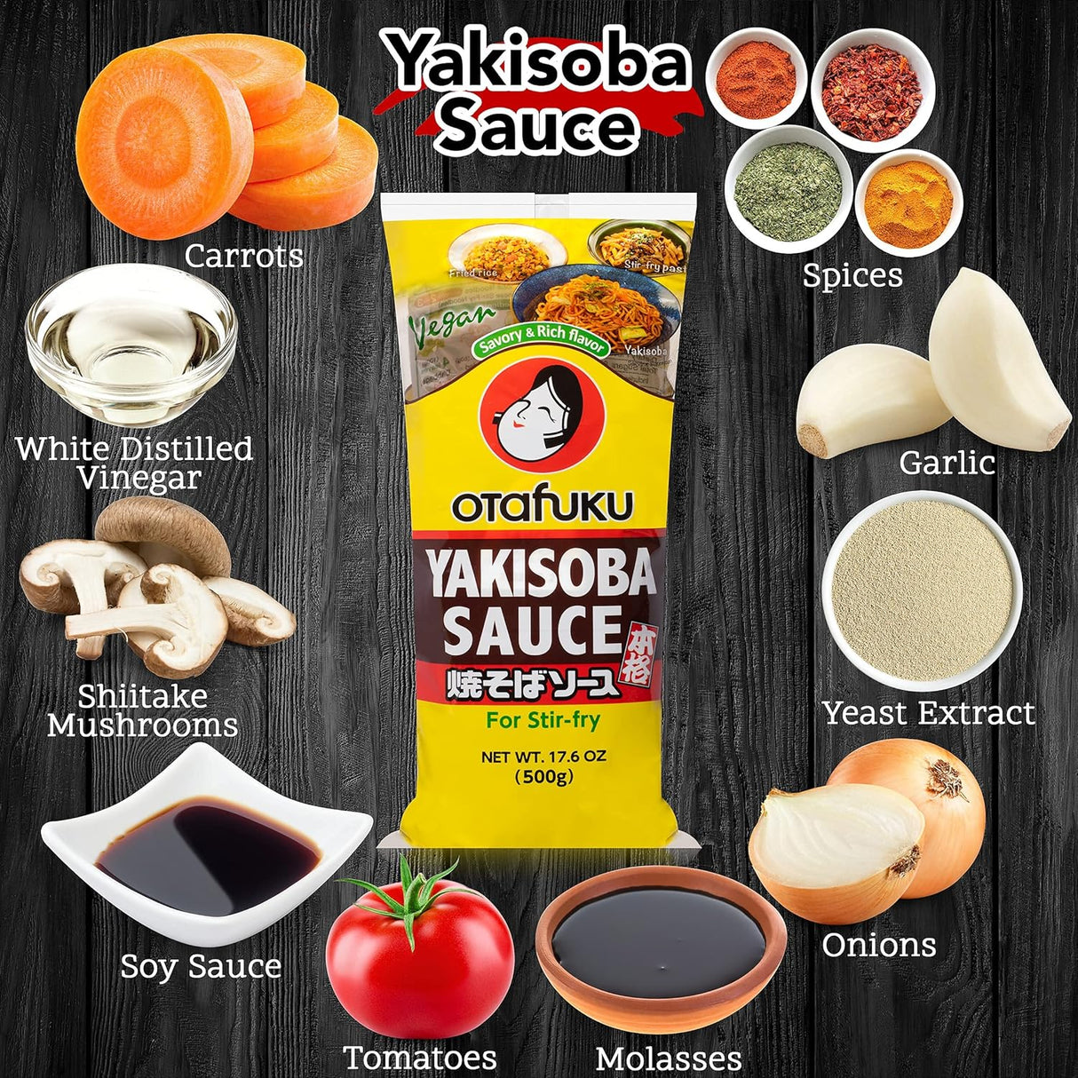 Salsa Yakisoba para saltear fritas salsa vegana Yakisoba