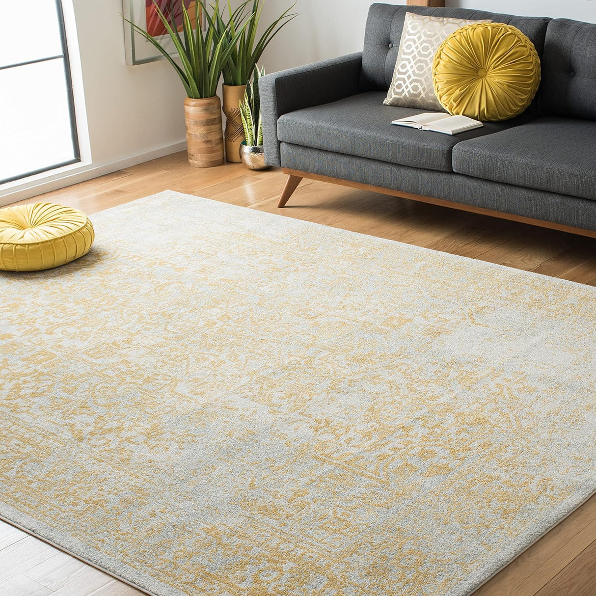 Alfombra de Área, Diseño Oriental Distressed, Modelo EVK256B