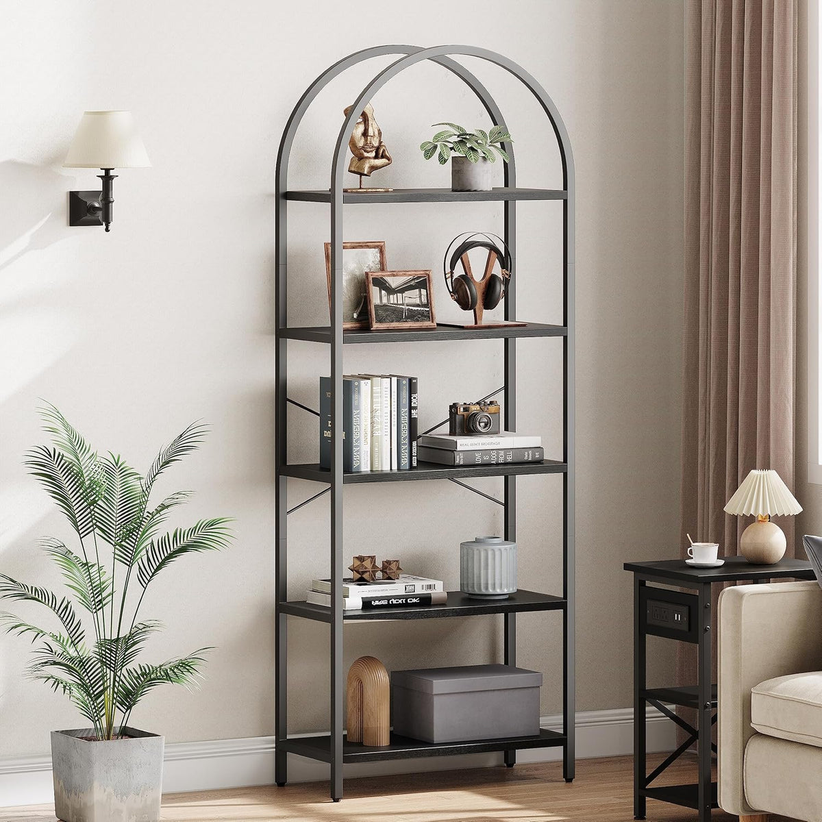 Estantería de 5 niveles IDEALHOUSE, estructura metálica, modelo arched