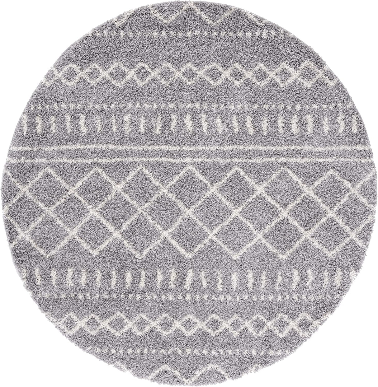 Alfombra redonda de 8' estilo marroquí, 1.6 de grosor, ASG741G