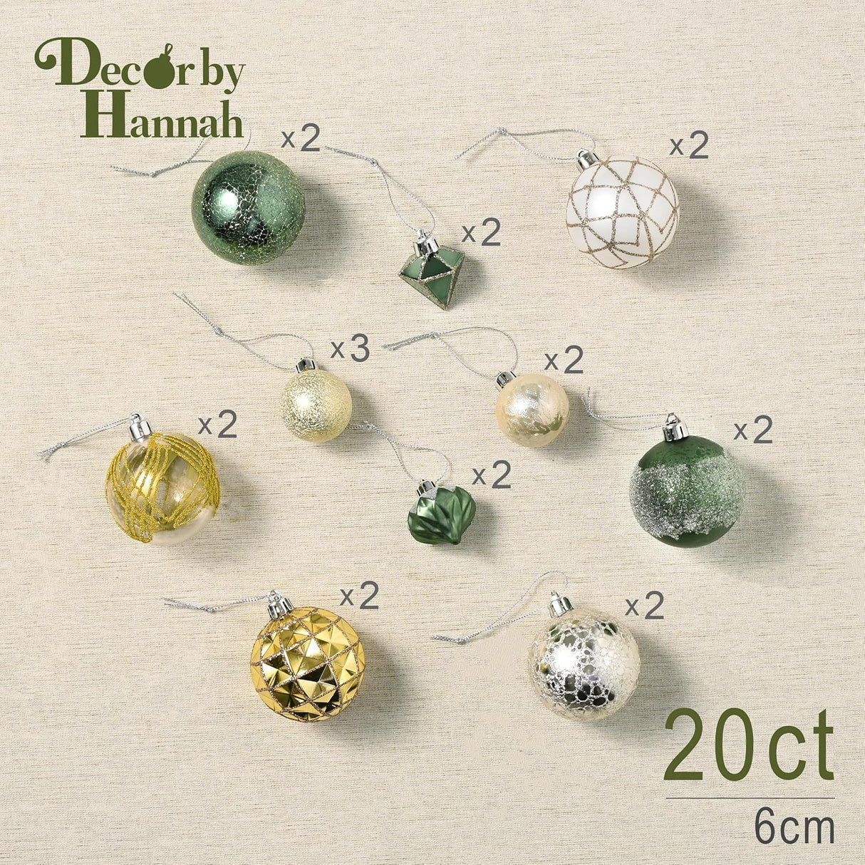 Adornos Navideños DecorbyHannah, 21ct, Shatterproof, Set
