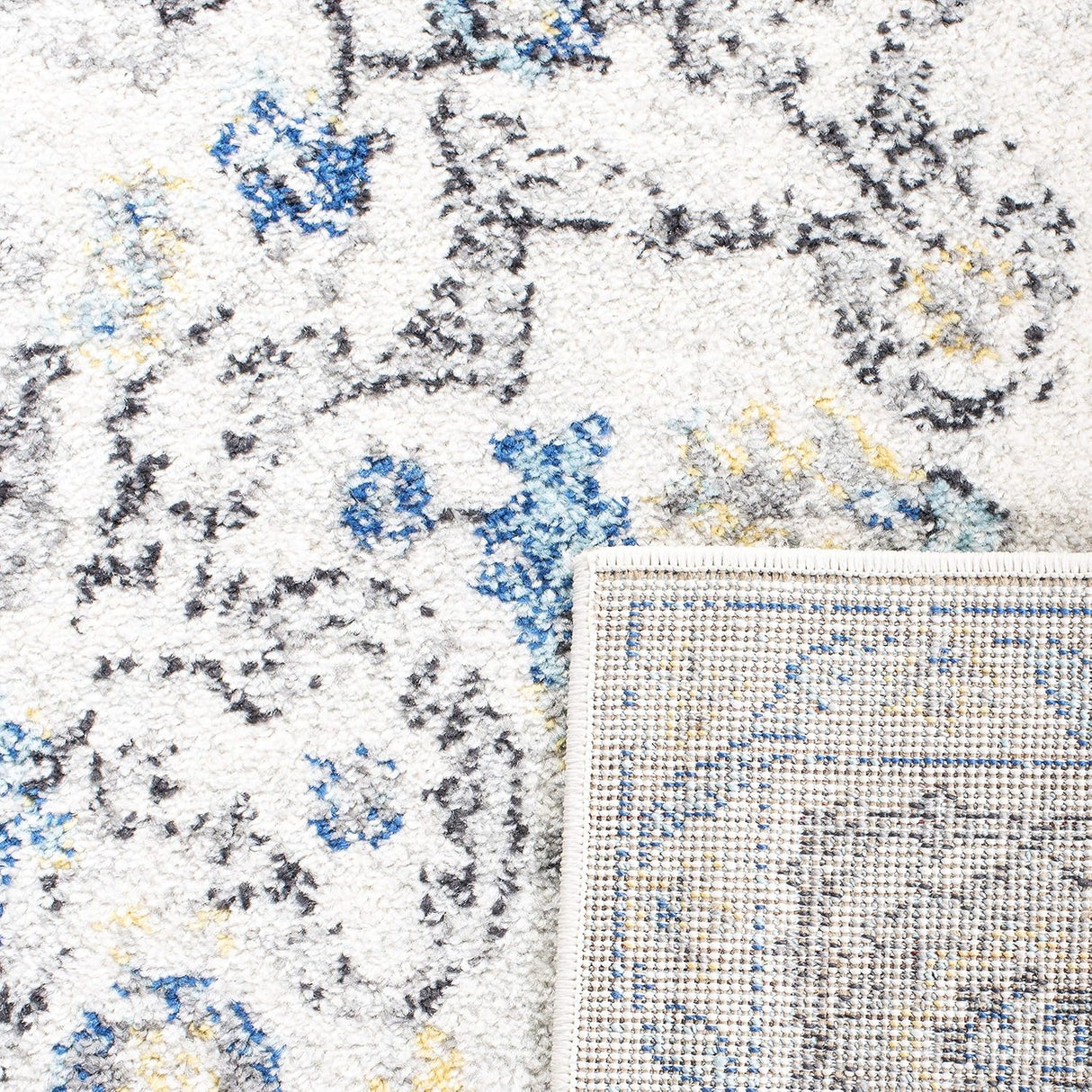 Alfombra Runner Oriental Medallón Nieve Distressed MAD603F