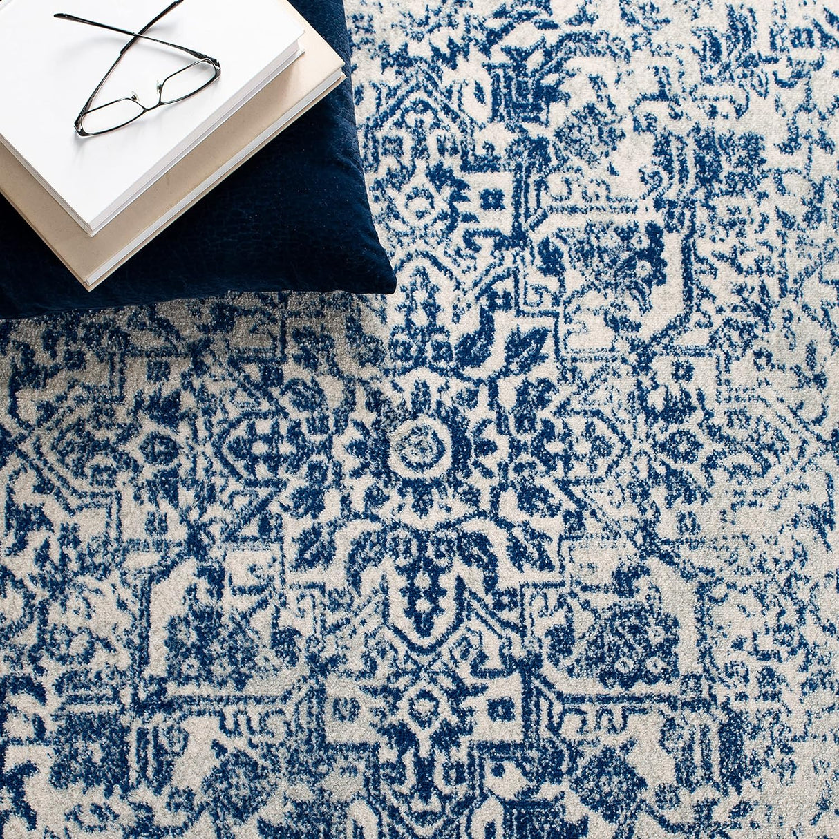 Alfombra Oriental Distressed No Desprende para Sala o Dormitorio EVK256N