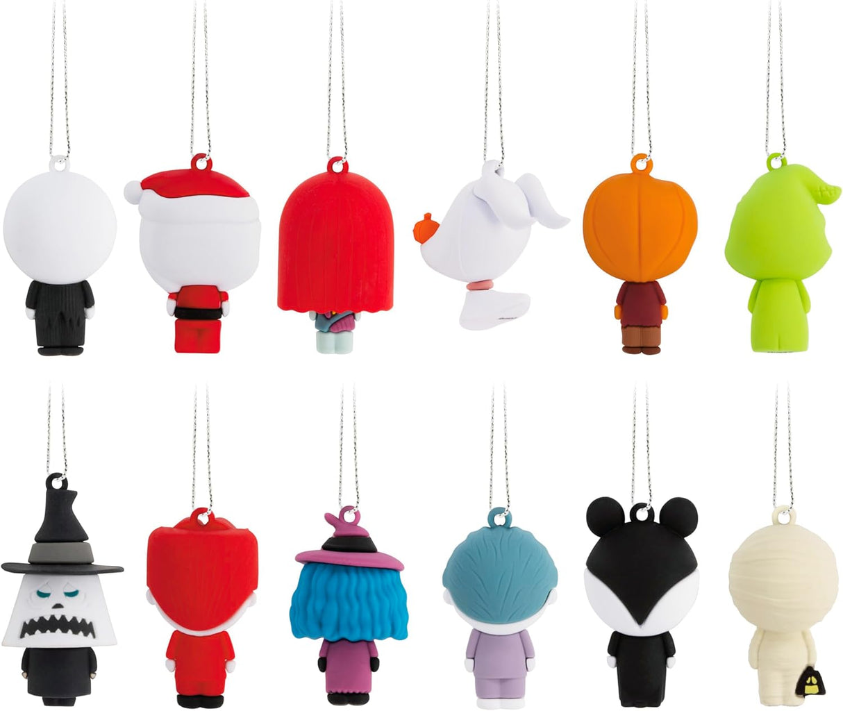 Mini árbol de Navidad Hallmark con 12 adornos de pesadilla