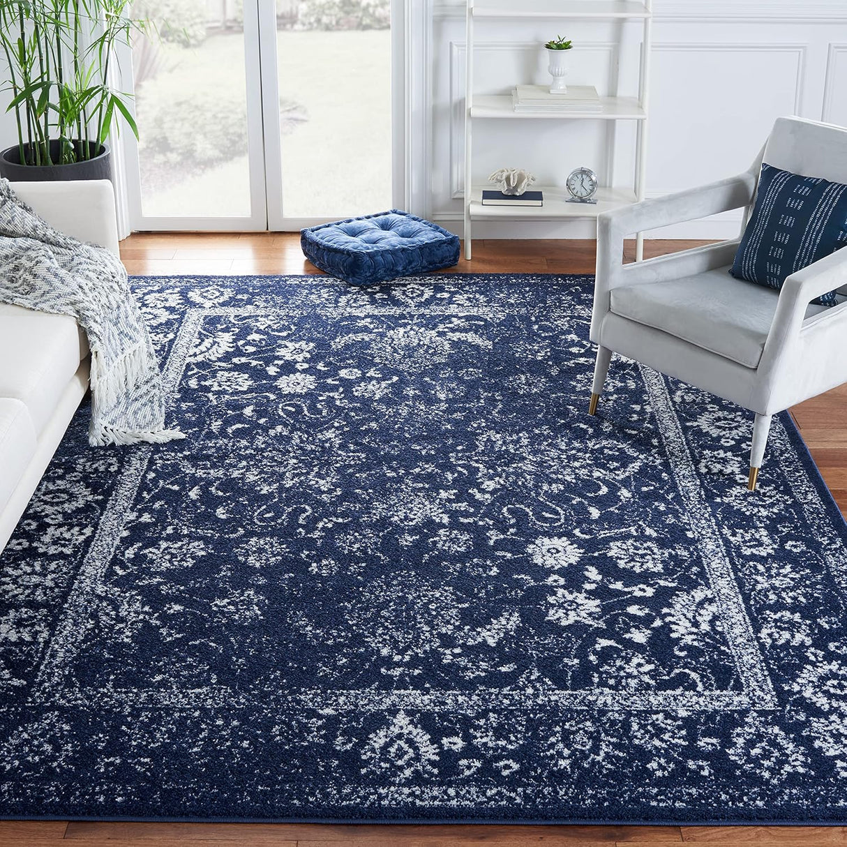 Alfombra de área cuadrada, estilo oriental, modelo ADR109N