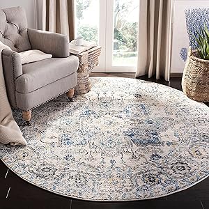 Alfombra Redonda Oriental Medallón Nieve Distressed MAD603F