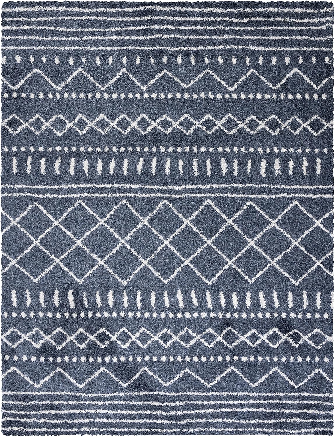 Alfombra de área Shag - Diseño marroquí, fácil cuidado, ASG741L