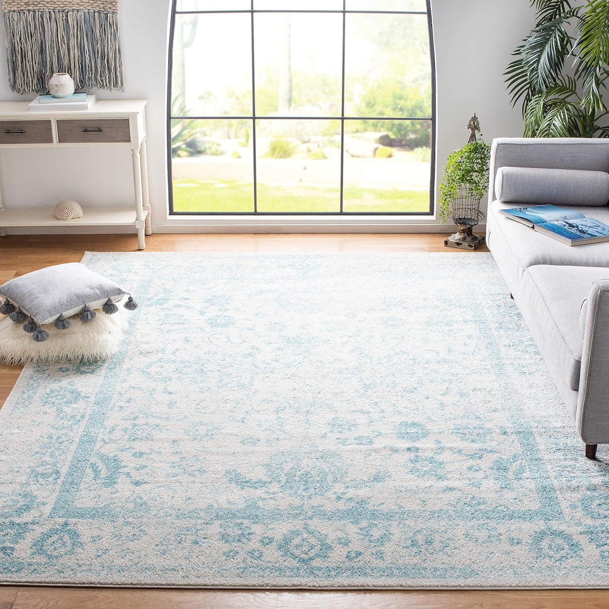 Alfombra de área cuadrada, diseño oriental, modelo ADR109L