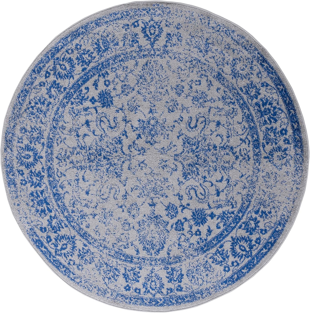 Alfombra Redonda Distressed 4' para Comedor y Sala ADR109A