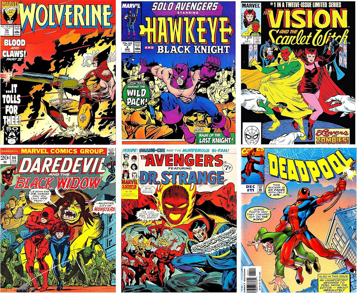 Posters Juego de 6 Avengers 20cm x 25 cm