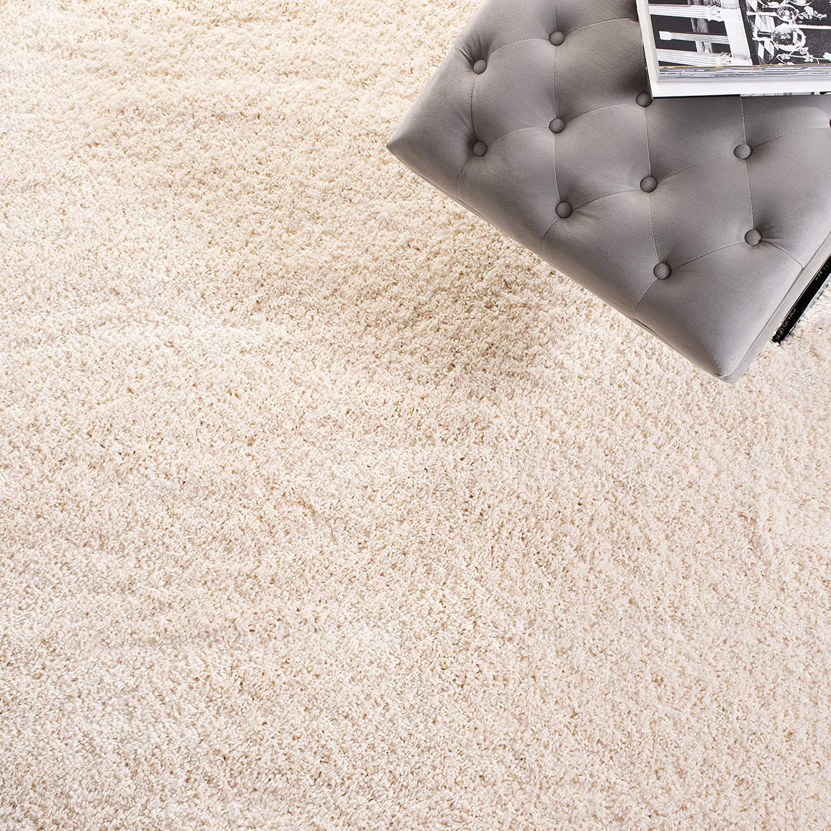 Alfombra de área shag premium 3' cuadrada SG151, 2 pulgadas gruesa