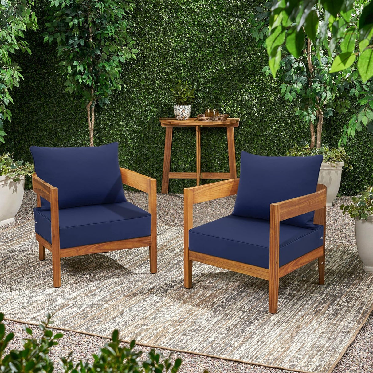 Favoyard Juego de cojines de asiento para exteriores, 22 x 22 pulgadas, impermeables y resistentes a la decoloración, cojines para muebles de patio con funda extraíble, cojín de asiento profundo y