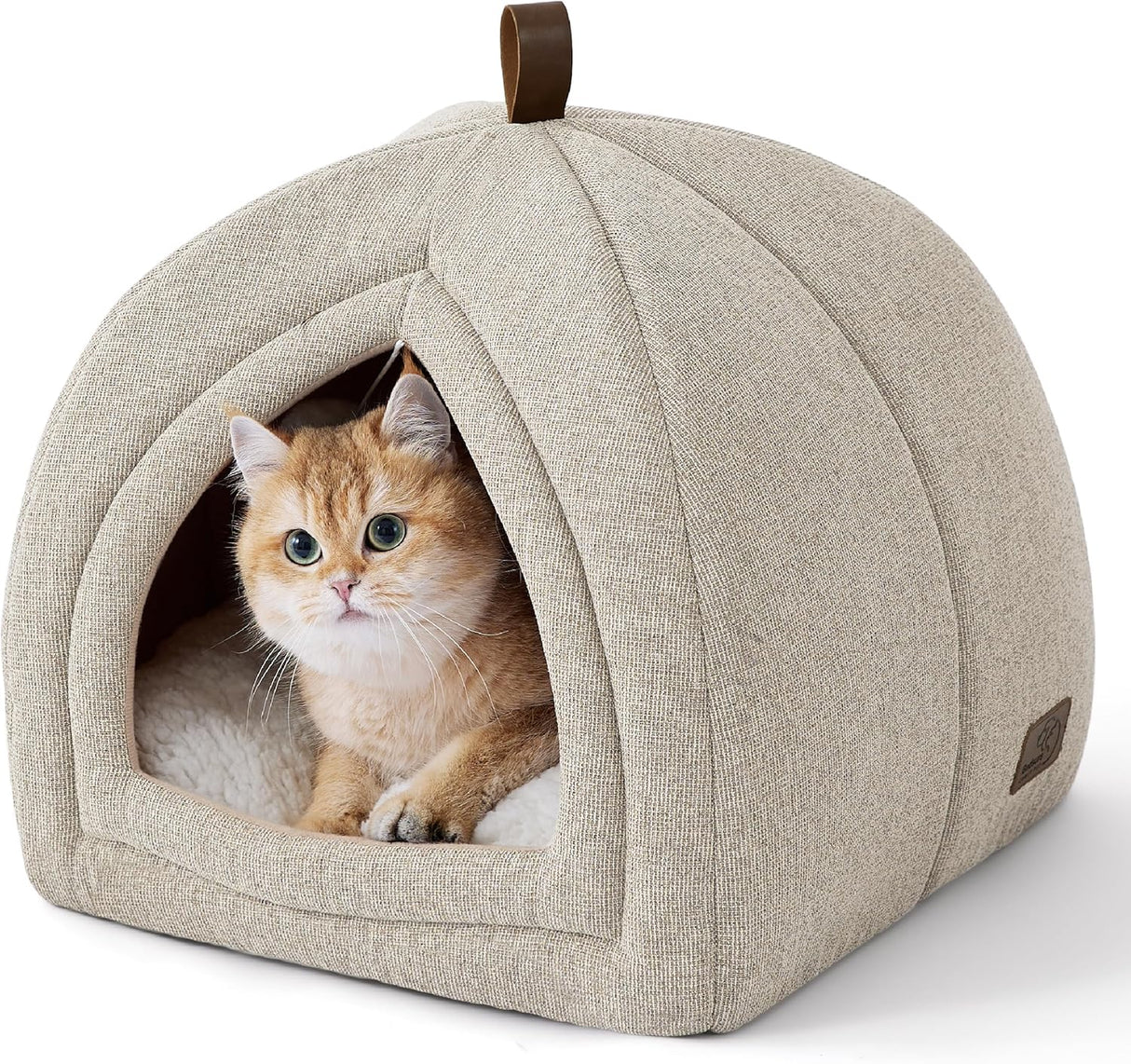 Cueva para gatos Bedsure, 2 en 1, con almohada y antideslizante