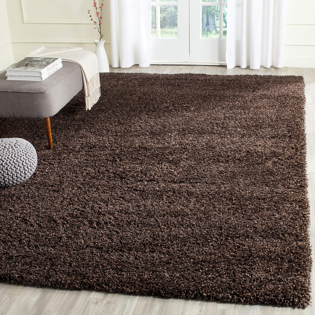 Alfombra de área de pelo largo, antideslizante, modelo SG151-2727