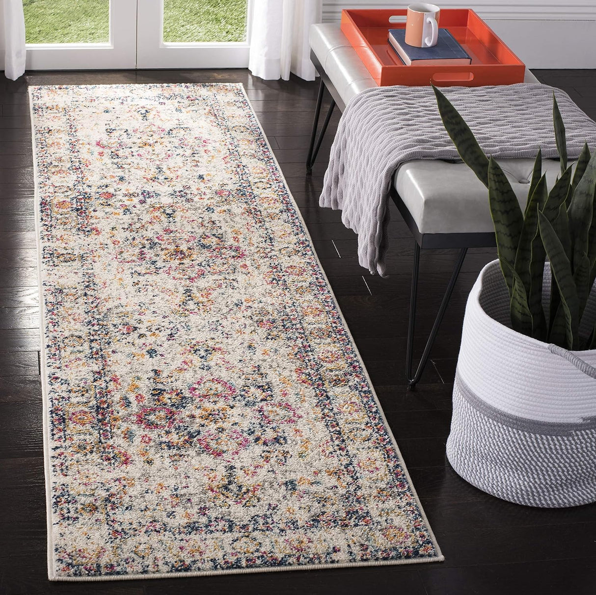Alfombra Runner de Diseño Medallón, Antideslizante y Fácil Cuidado