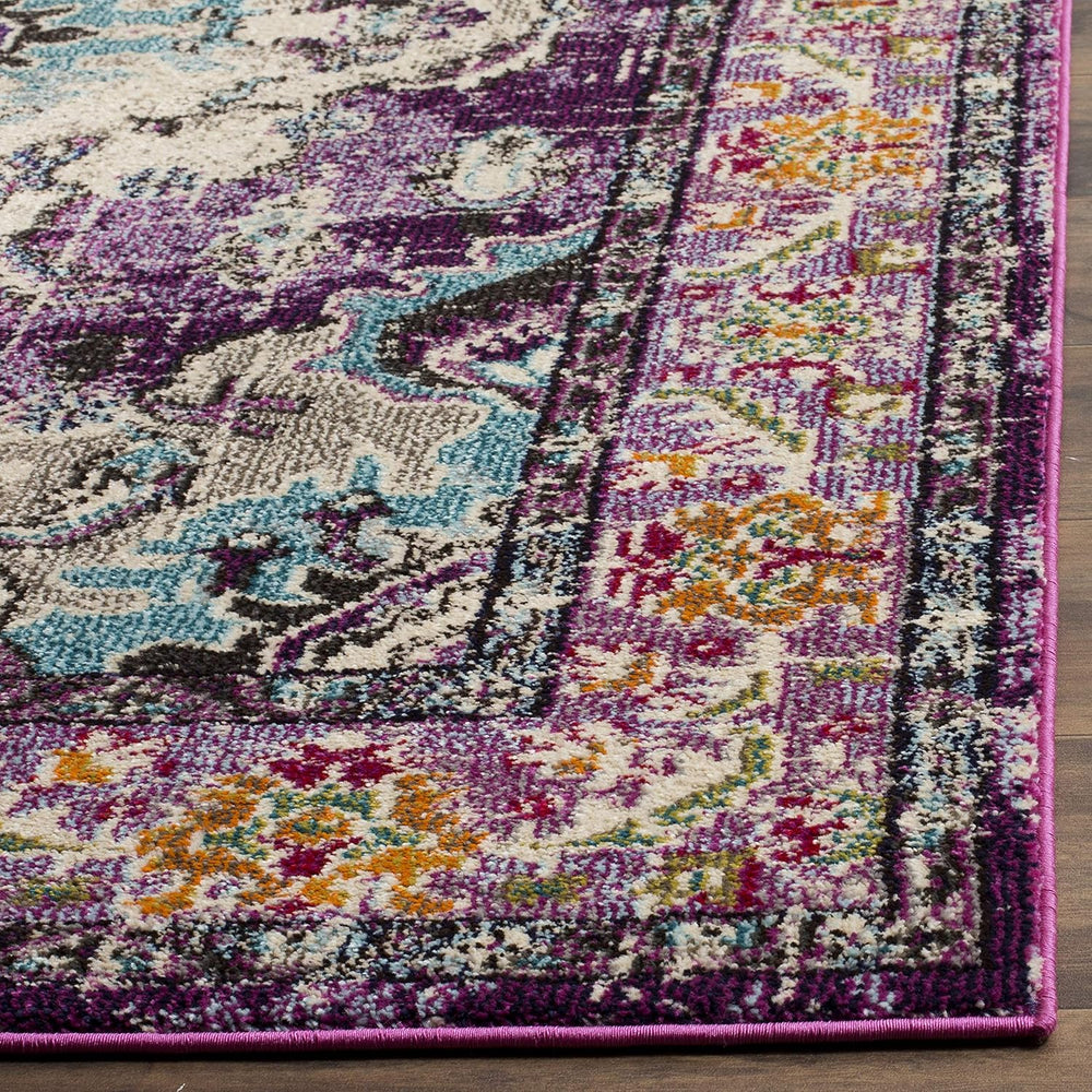 Alfombra Boho Chic Medallón Distressed 5' Cuadrada MNC243L