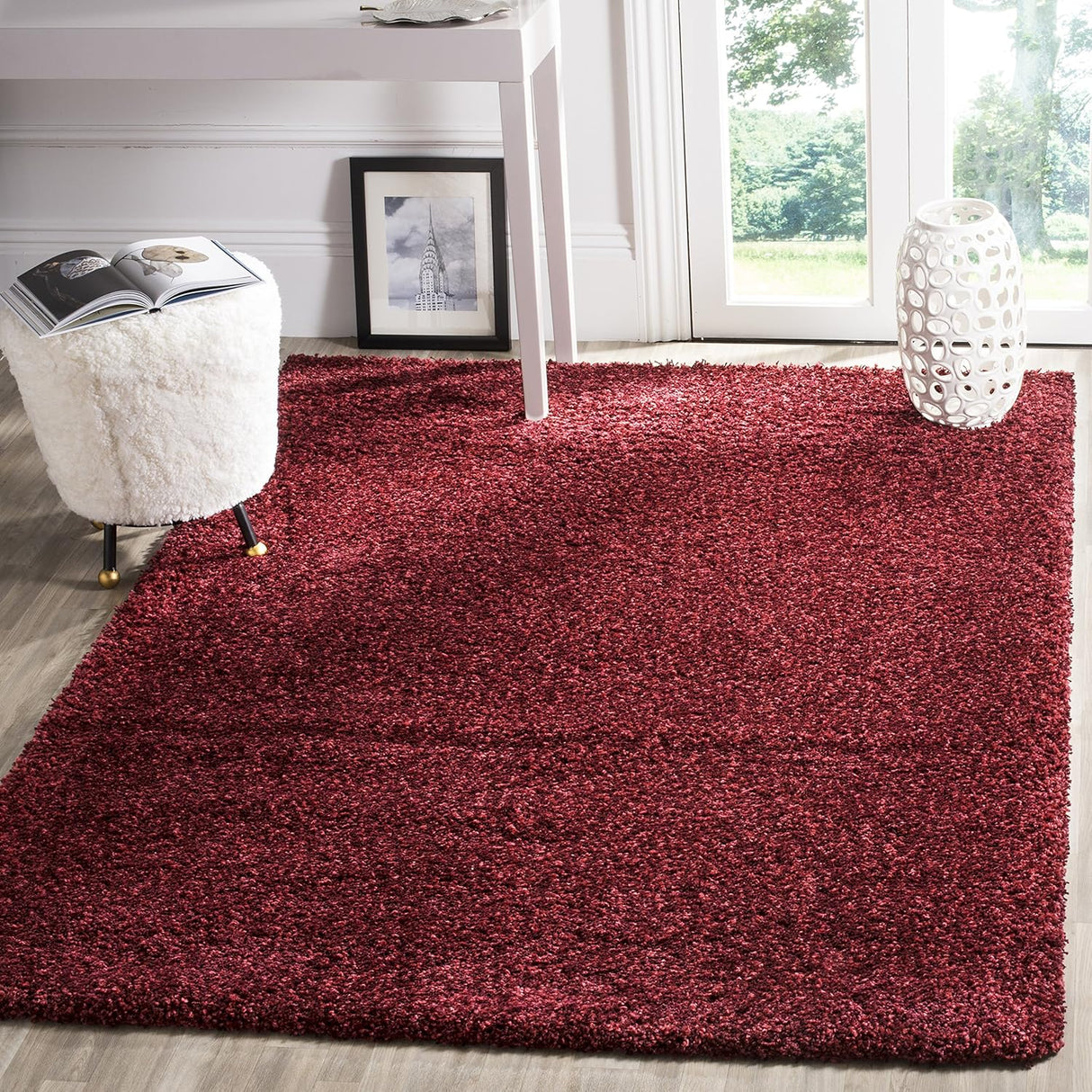 Alfombra de área Shag, 2 pulgadas de grosor, fácil cuidado, SG151-4242