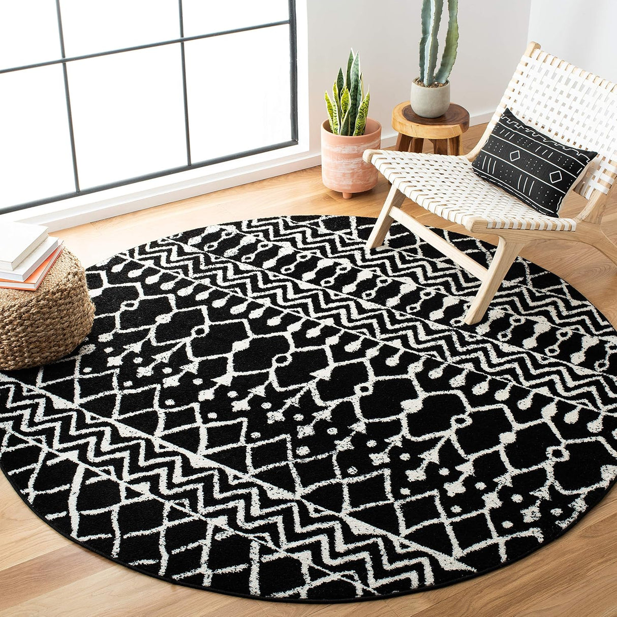 Alfombra Redonda de Diseño Boho Marroquí, Modelo TUL270Z