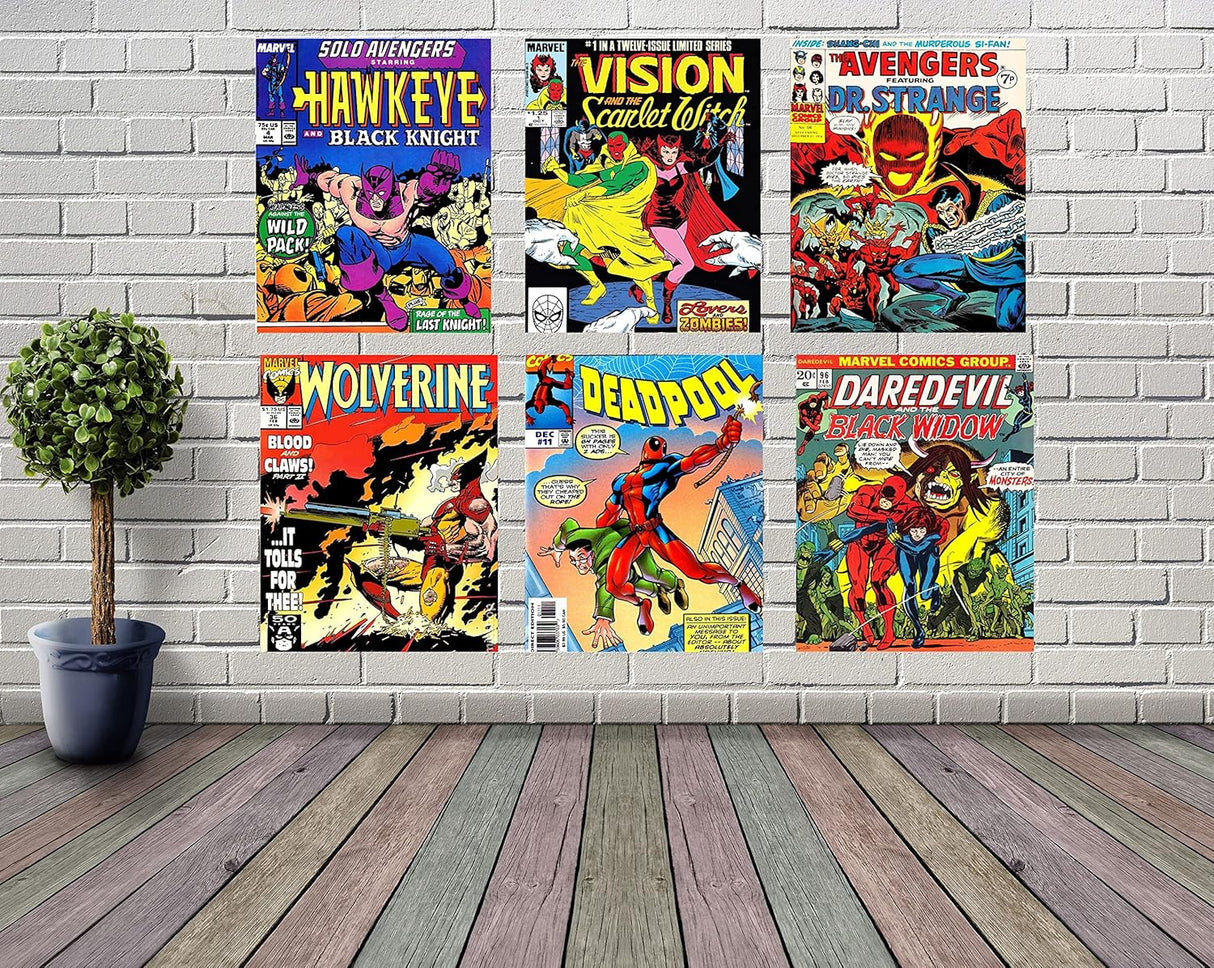 Posters Juego de 6 Avengers 20cm x 25 cm