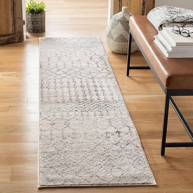 Alfombra Runner Tulum - Diseño Boho Marroquí, Fácil Cuidado
