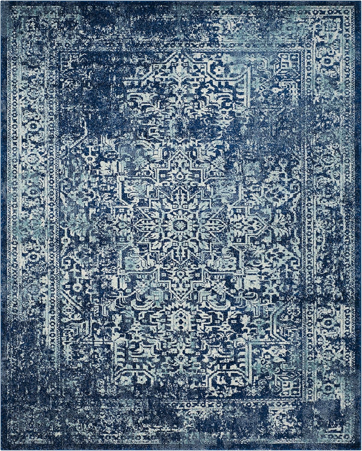 Alfombra de área - Diseño oriental desgastado, fácil cuidado, EVK256A