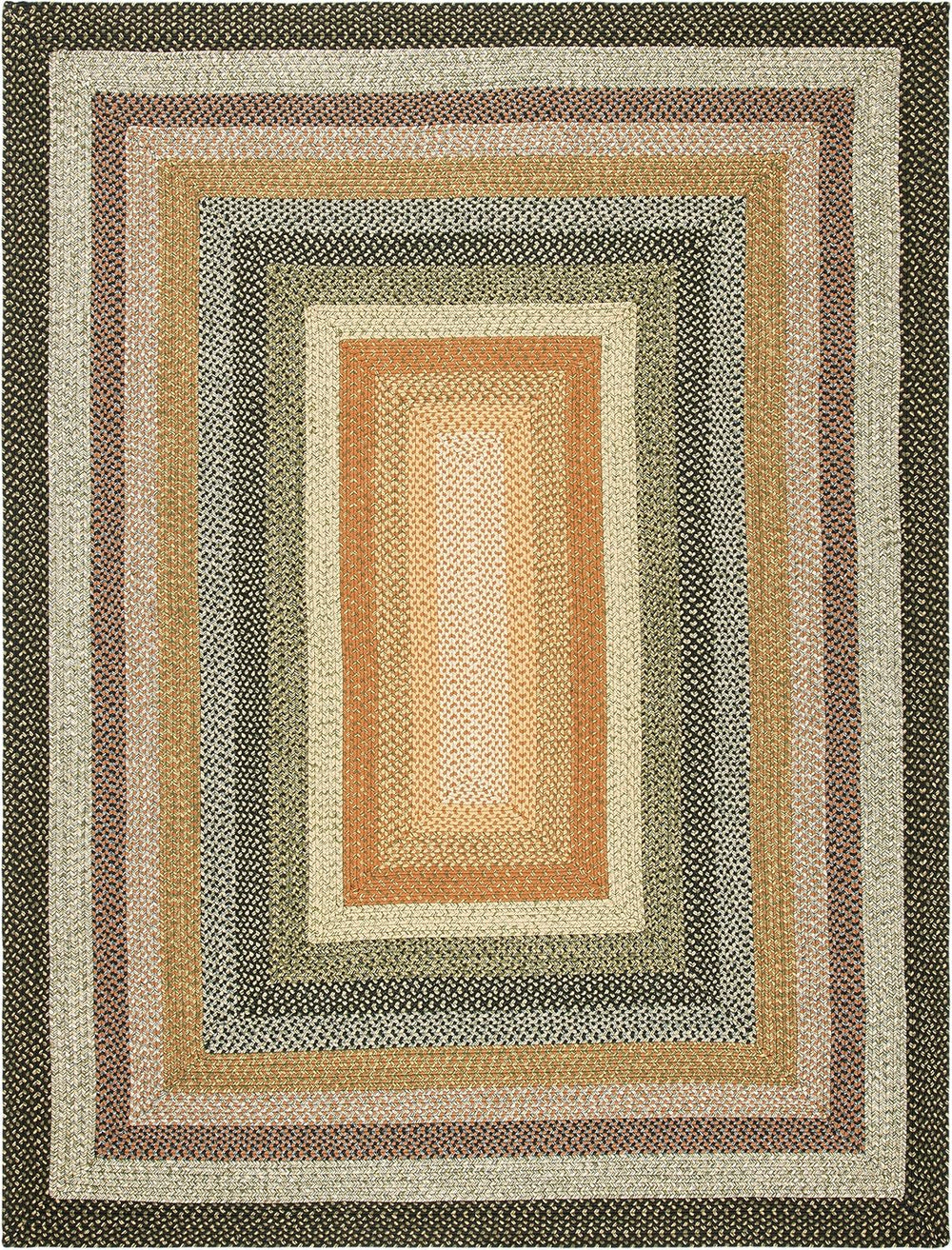 Alfombra trenzada, diseño geométrico, interior/exterior, BRD308A