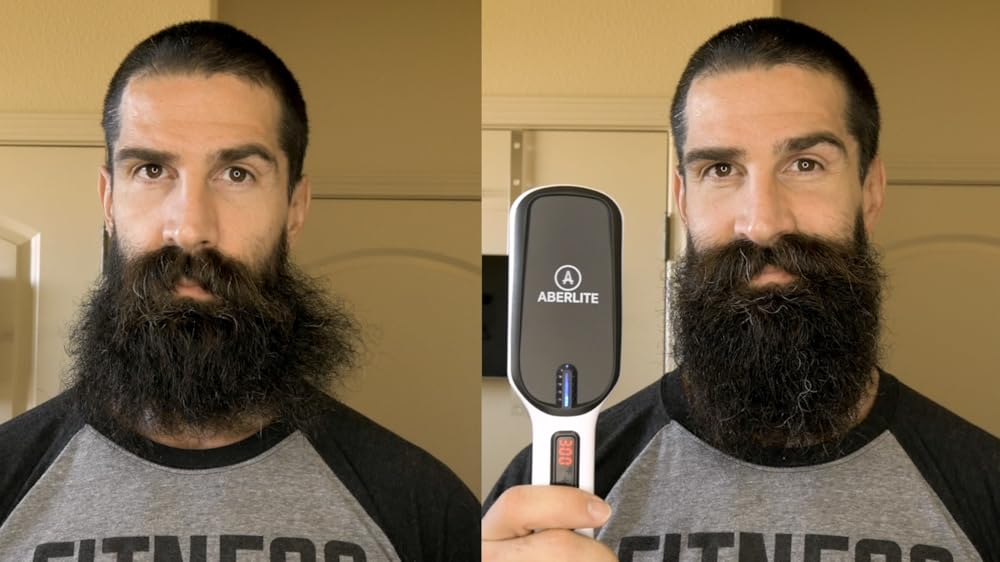 Cepillo iónico de calor alisador de barba para hombres