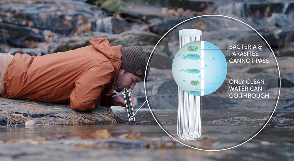 Filtro de agua personal para senderismo, camping, viajes