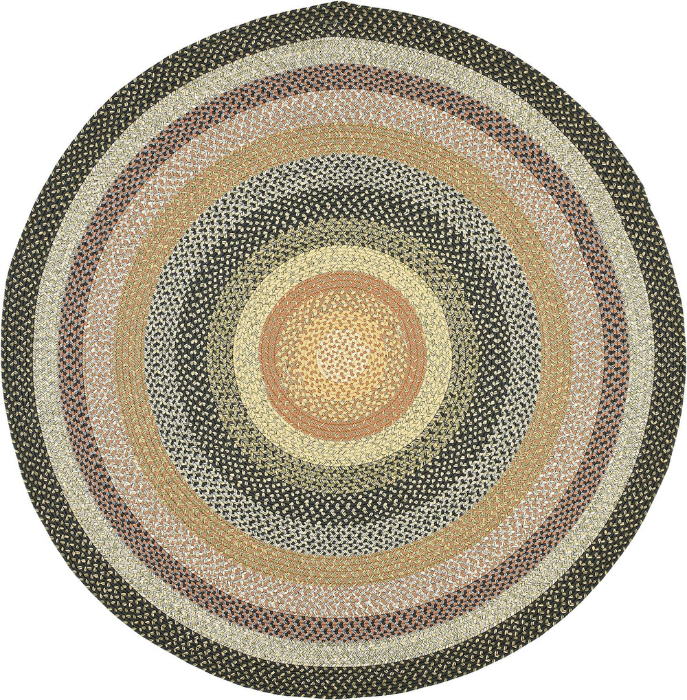 Alfombra Redonda Trenzada, Hecha a Mano, Reversible, BRD308A