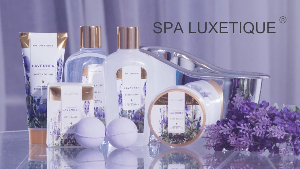 Cesta lujosa de regalo de spa con fragancia de lavanda