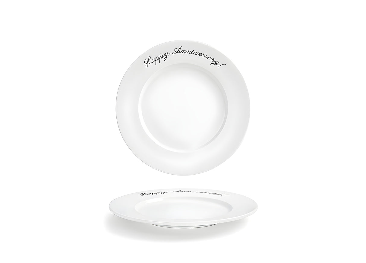 Plato Redondo Monaco 10.5" Pack x 4 - Feliz Aniversario