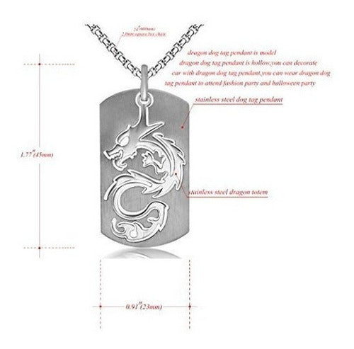 Xusamss Hip Hop Collar Colgante De Acero De Titanio Etiqueta