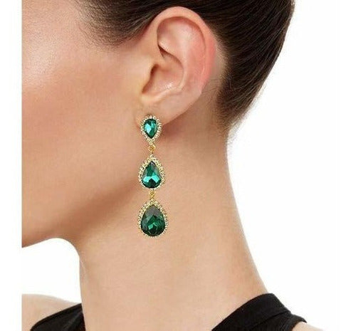 zarcillos de Cristal Lágrima Forma De Pera