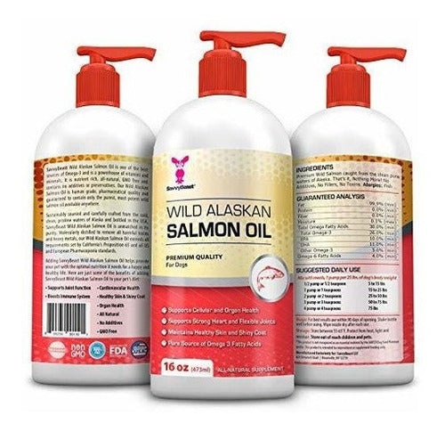 Aceite De Salmón Salvaje De Alaska Para Perros Gatos